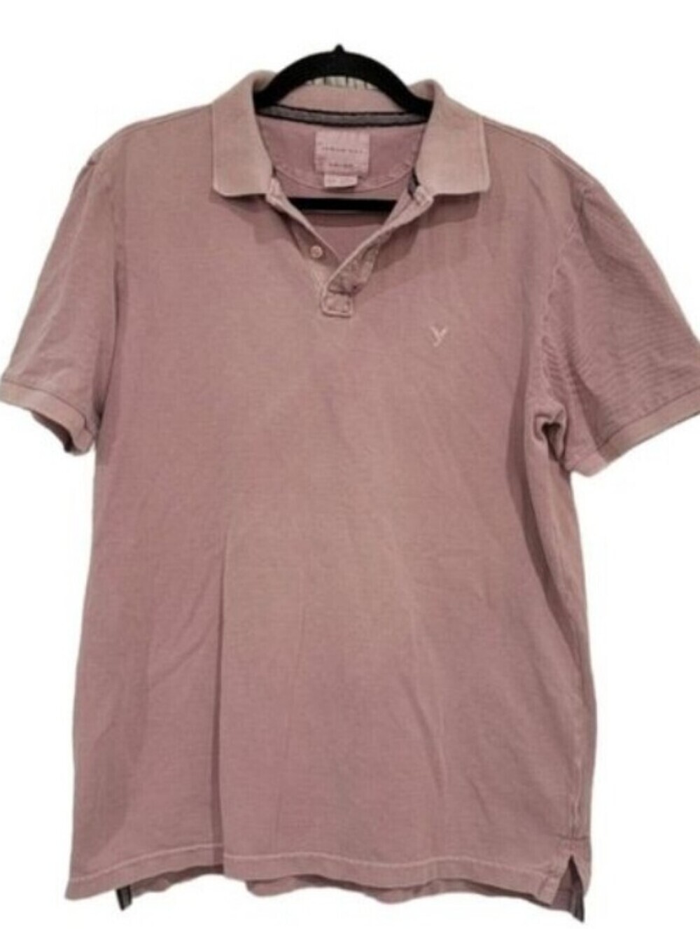 American Eagle Muted Salt Water Wash Purple Pique Polo Shirt Men's Medium Tall